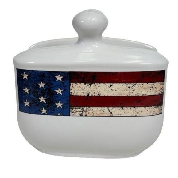Colonial Napkin Holder American Flag Patriotic 1997 Sakura Warren Kimble USA - Picture 1 of 11